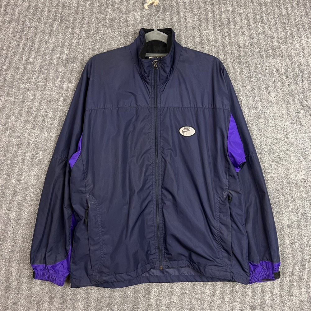 Nike FIT‎ Jacket youth Full Zip Purple Blue Windbreaker Lightweight Size BOYS M